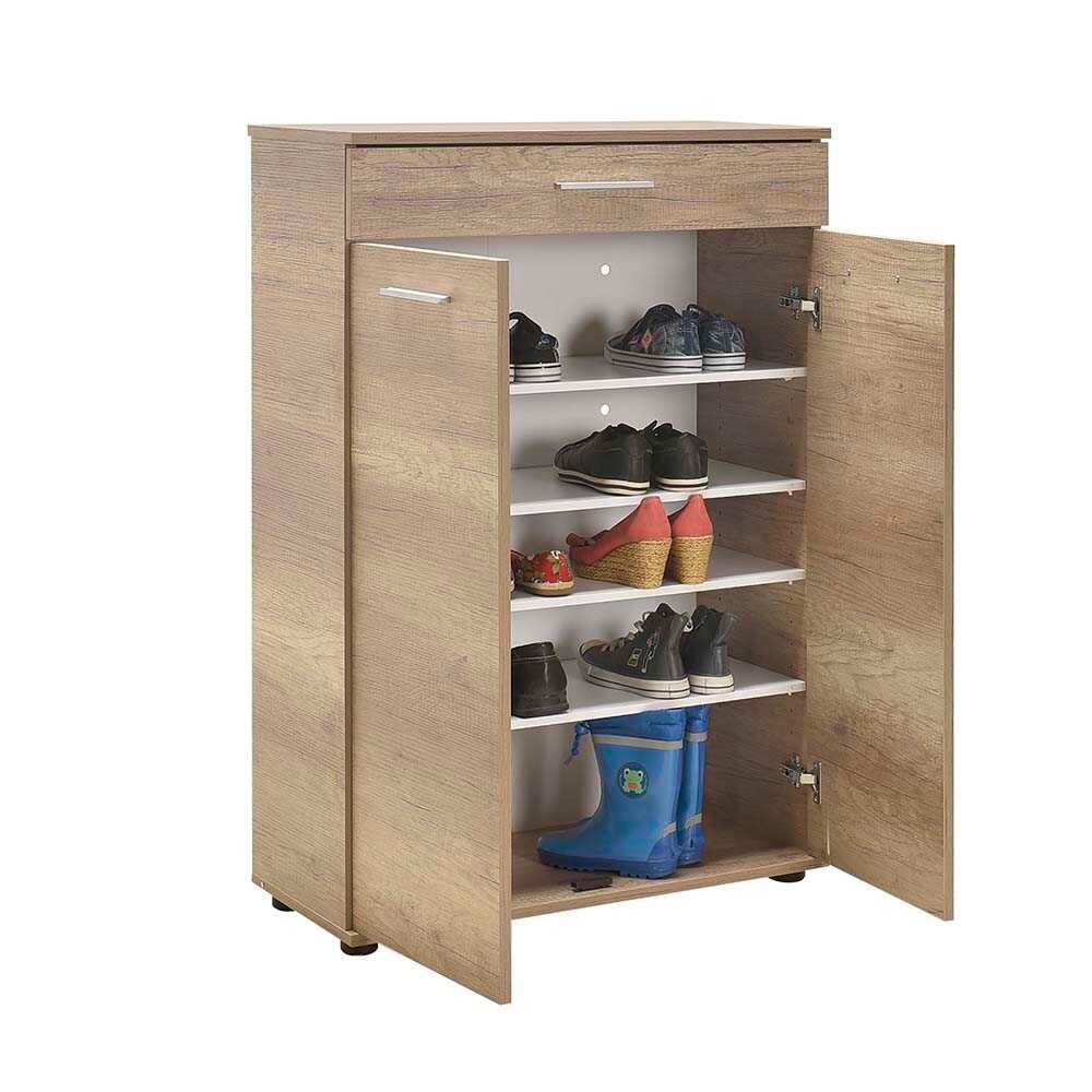 Dulap Multifuncțional pentru Hol, Baie sau Bucătărie, 2 Uși, 1 Sertar, Alb - Natur, 73x108x35 cm - Natur
