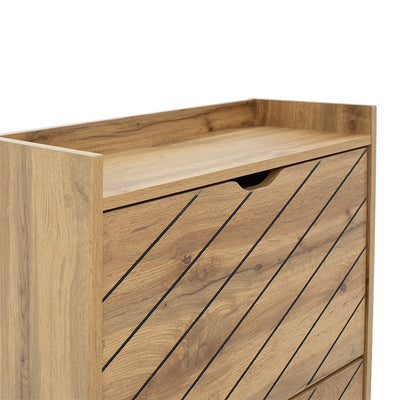 Dulap pantofi Thelma, 10-12 perechi, Sonoma, 60x24x132 cm, foto produs 6