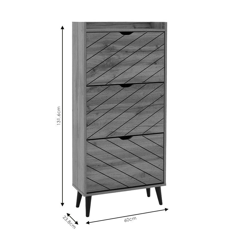 Dulap pantofi Thelma, 10-12 perechi, Sonoma, 60x24x132 cm, foto produs 8