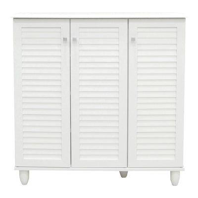 Dulap pentru încaltaminte Santo pentru 16 perechi, Alb, Lemn, 89x34x91 cm, perspectiva suplimentara