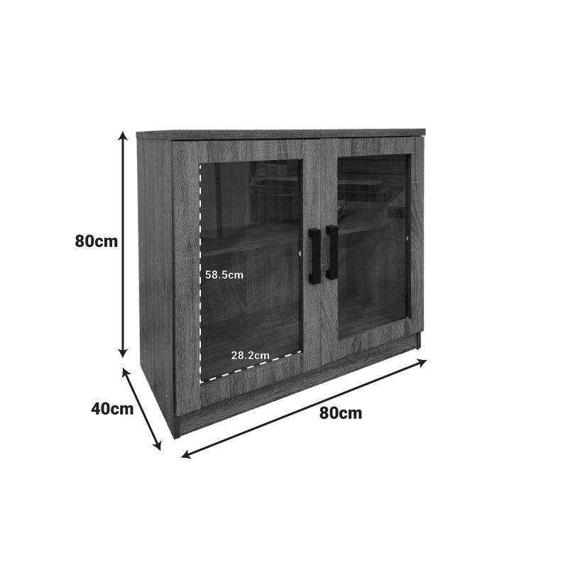 Dulap pentru pantofi cu functie de depozitare Sapato, Lemn, stejar, 80x40x80 cm