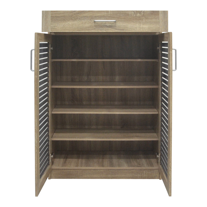 Dulap pentru pantofi Sante cu capacitate 20 perechi, Sonoma/Gri închis, 80x37x123 cm