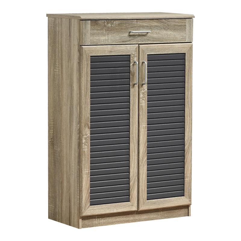 Dulap pentru pantofi Sante cu capacitate 20 perechi, Sonoma/Gri închis, 80x37x123 cm