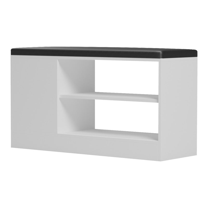 Dulap pentru pantofi cu scaun Deboule, 90x30x46 cm - Alb