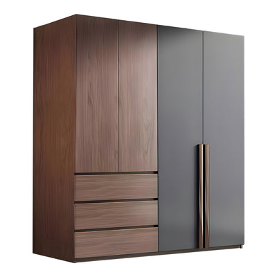 Dulap Sonlen cu 4 usi si 3 sertare, Nuc, 160x52x195 cm, perspectiva suplimentara