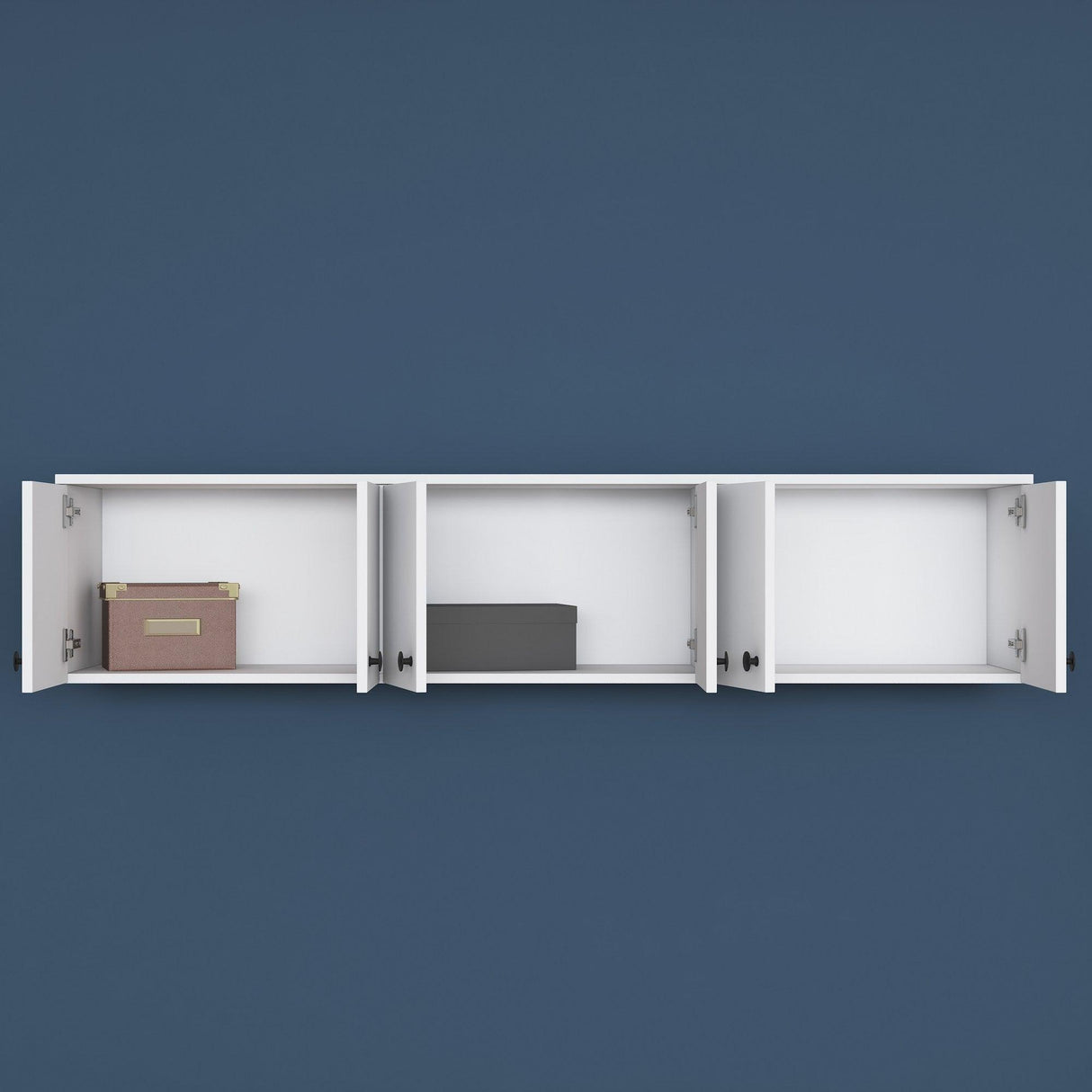 Dulap suspendat 6 usi Svensson, Alb - Nuc Alb, 180x44x38 cm - Alb