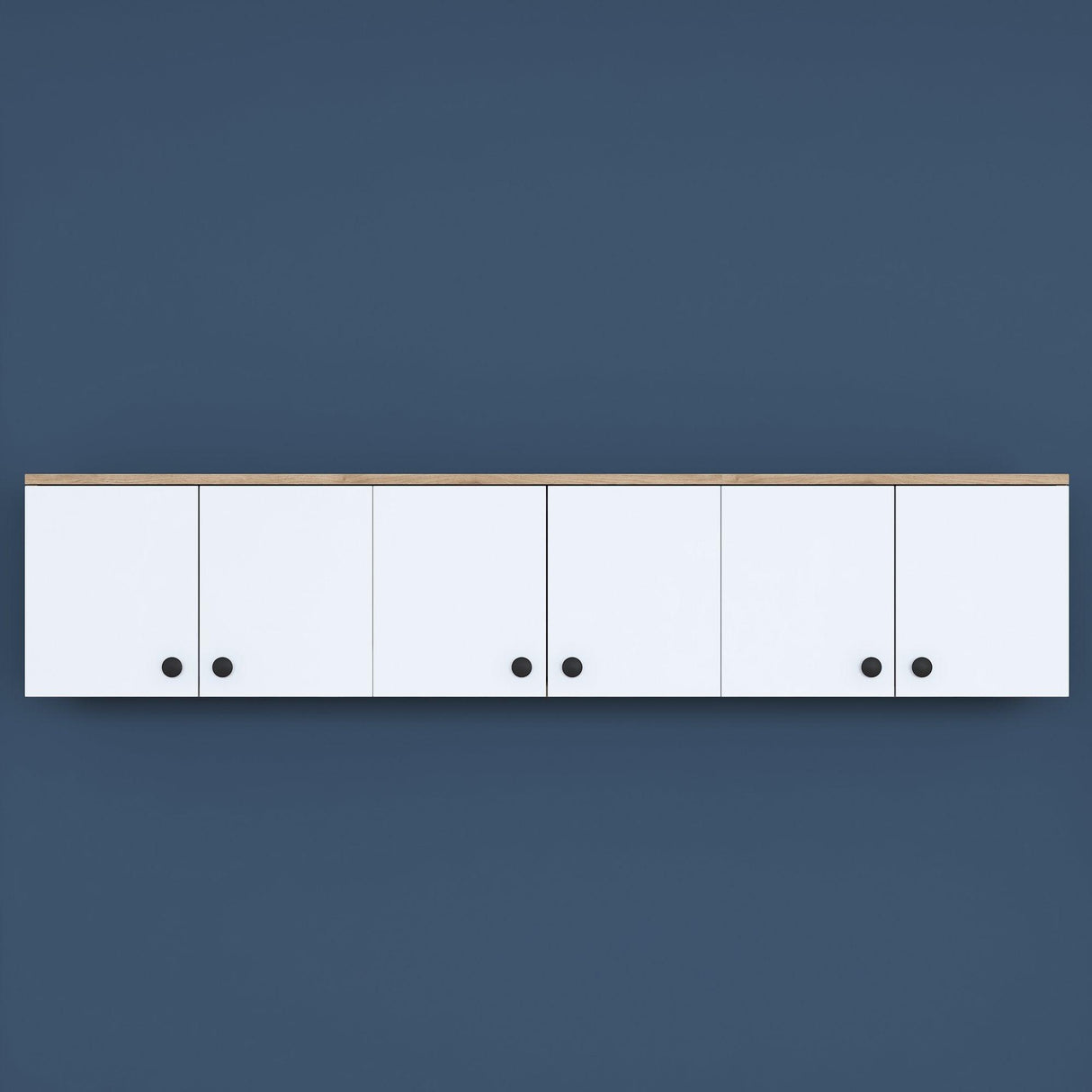 Dulap suspendat 6 usi Svensson, Alb - Nuc Alb, 180x44x38 cm - Nuc Alb