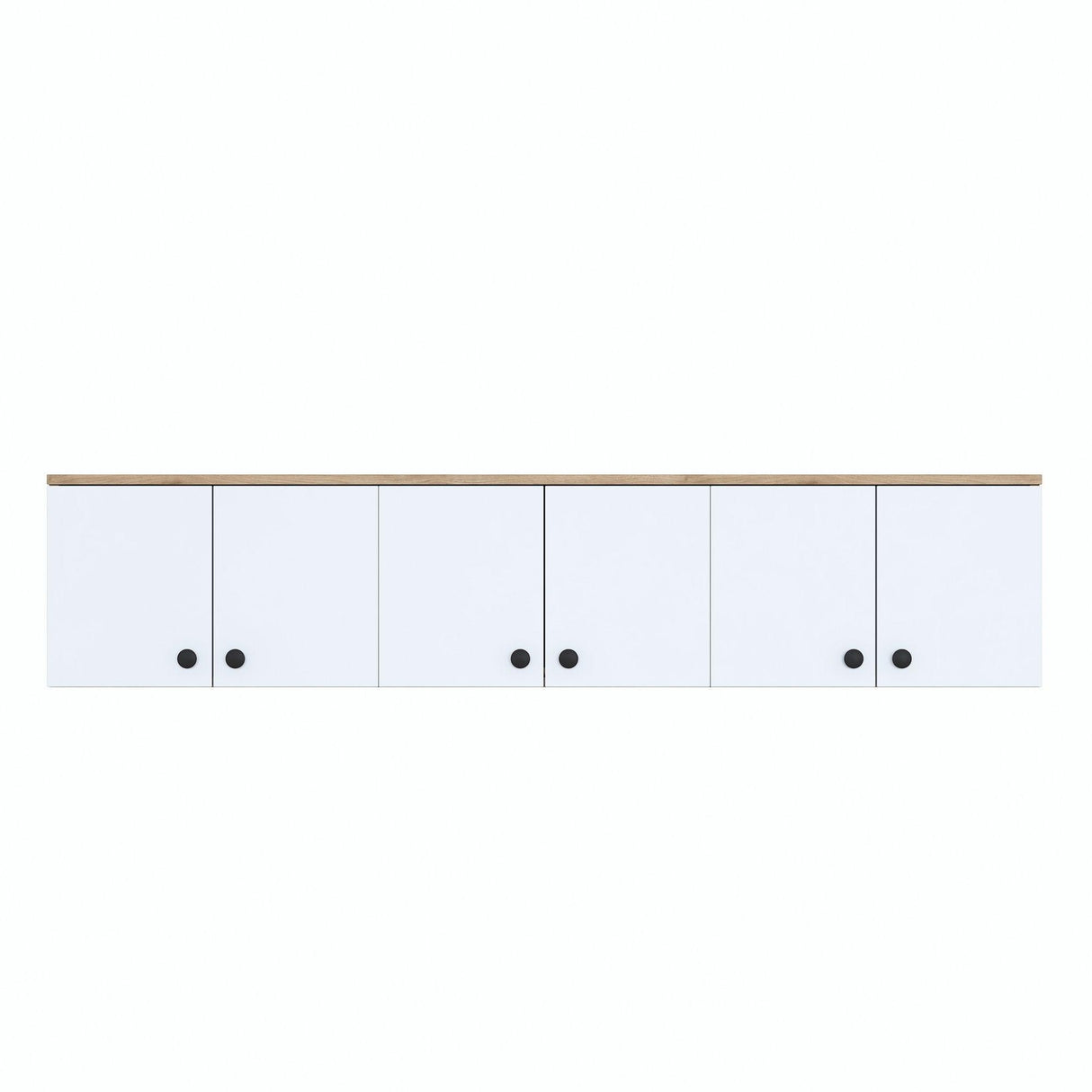 Dulap suspendat 6 usi Svensson, Alb - Nuc Alb, 180x44x38 cm - Nuc Alb