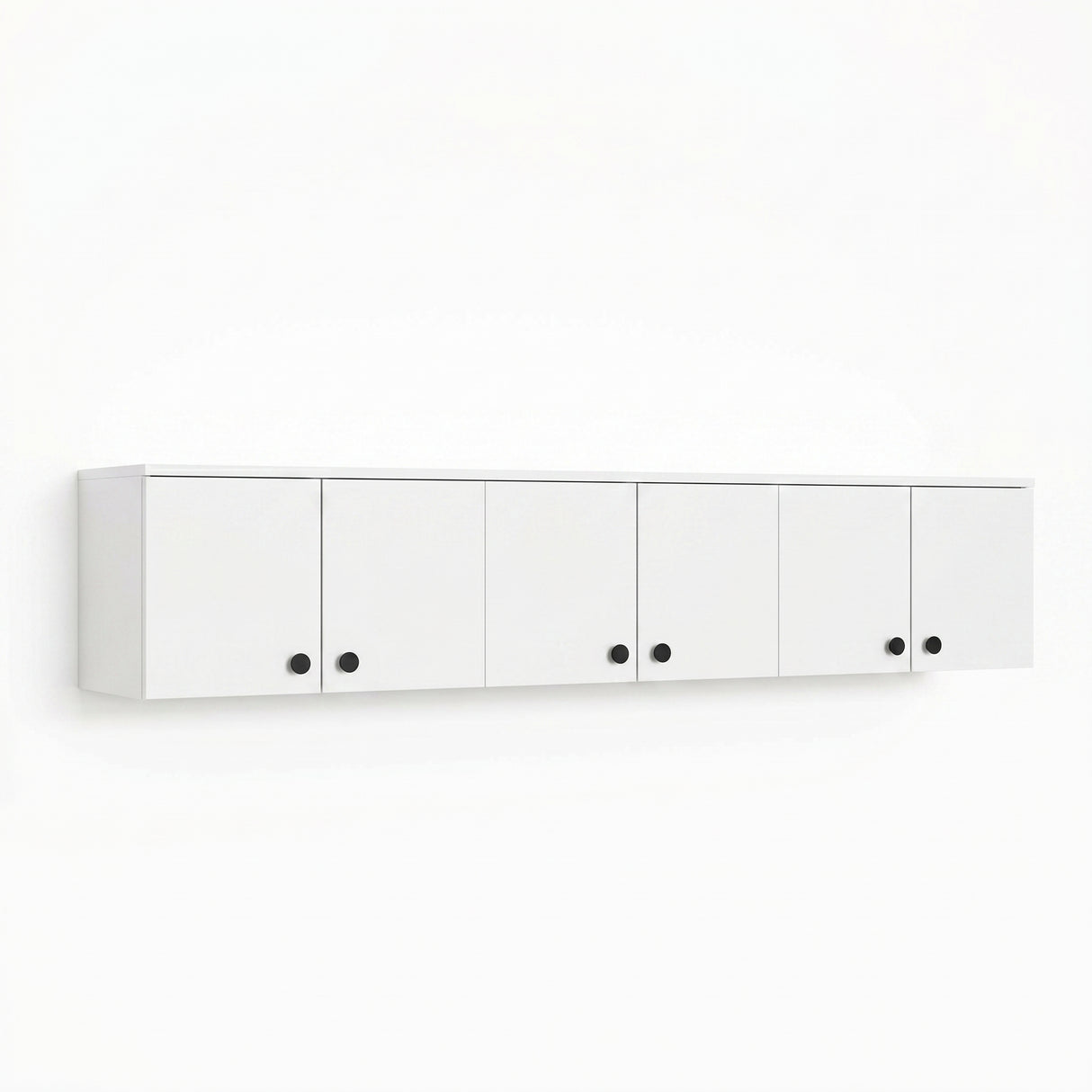 Dulap suspendat 6 usi Svensson, Alb - Nuc Alb, 180x44x38 cm - Alb