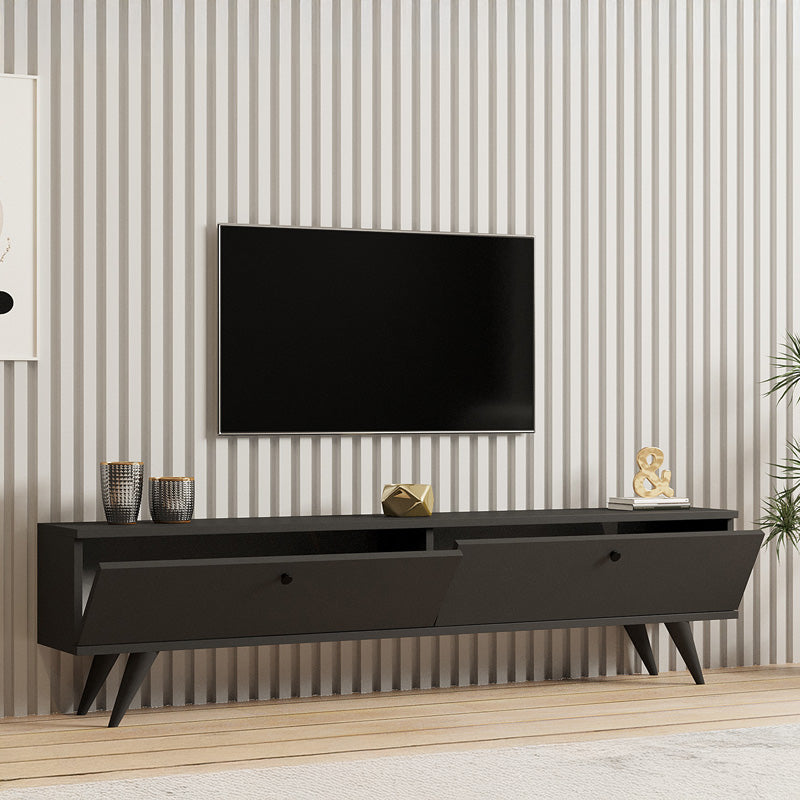 Dulap TV cu extra spatiu de depozitare, Alb, L160x A25x H40cm, 160x25x45 cm, detaliu produs