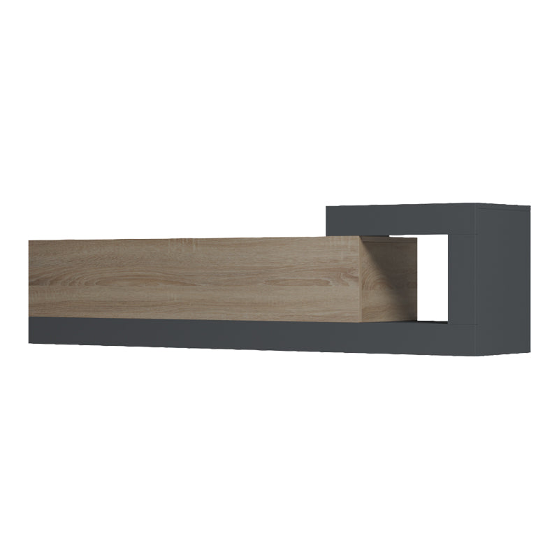 Dulap TV de perete cu montare Flato, Lemn, Sonoma-Antracit, 150x29x38 cm