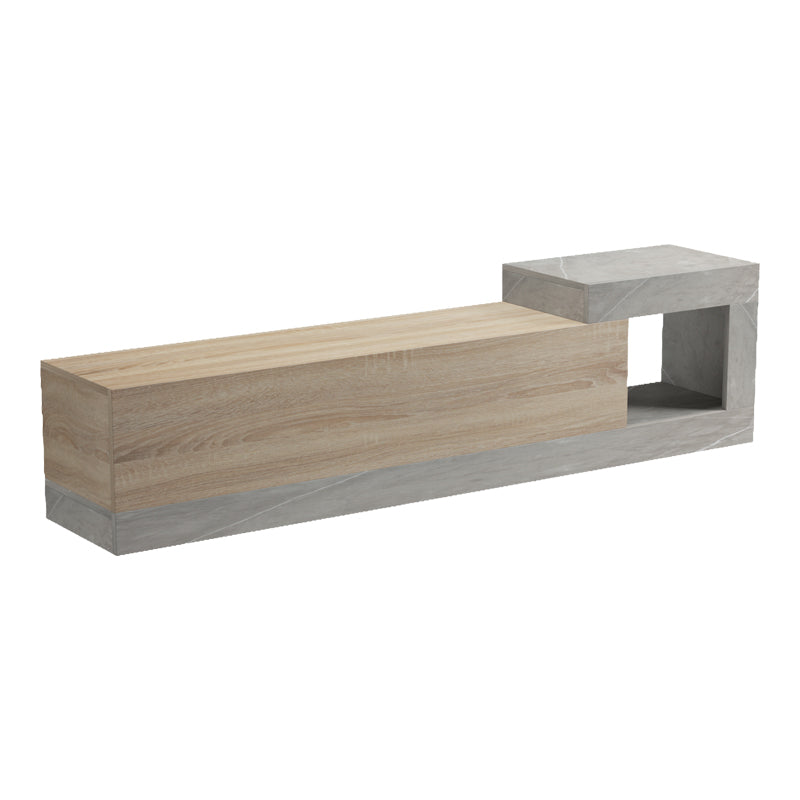 Dulap TV montat pe perete cu aspect de marmură sonoma-gri-bej Flato, 150x29x38 cm