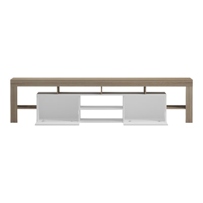 Dulap TV multifunctional Sonoma-White, Modern, Pal, 210x40x50 cm, imagine suplimentara