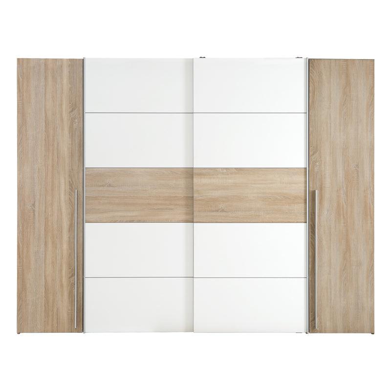 Dulap cu 4 usi Verzo MDF , stejar-alb 270x61x210 cm - Stejar