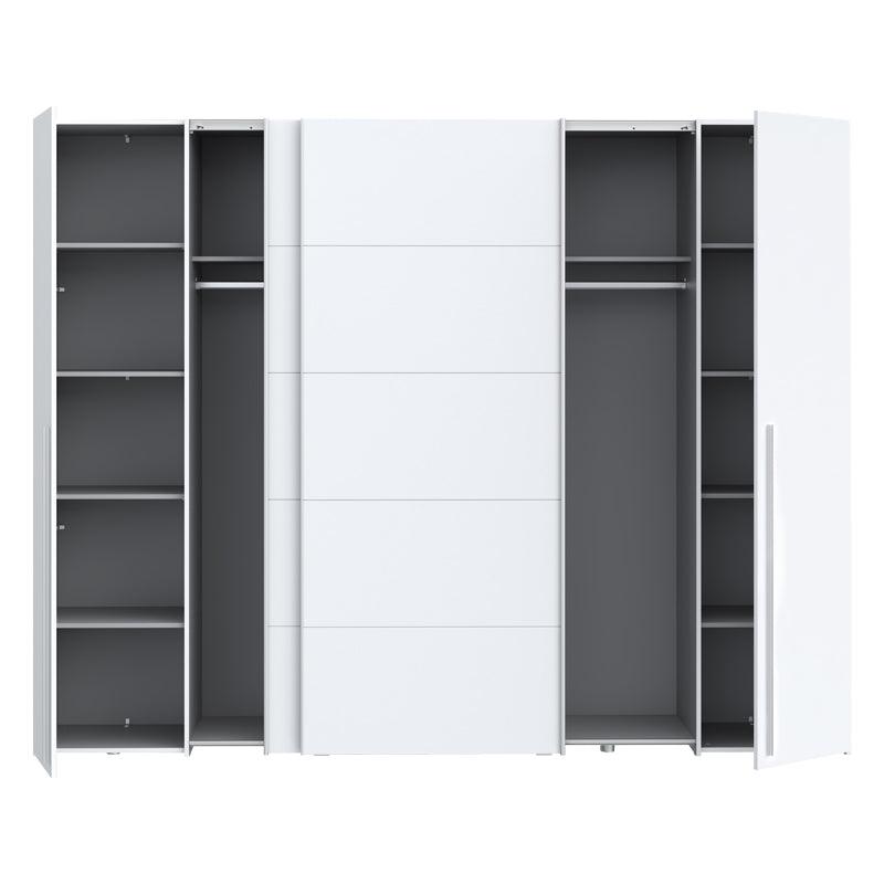 Dulap cu 4 usi Verzo MDF , stejar-alb 270x61x210 cm - Alb