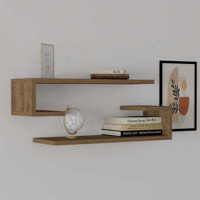 Eldo rafturi de perete set de 2, nuc, 60x20x15 cm, imagine suplimentara