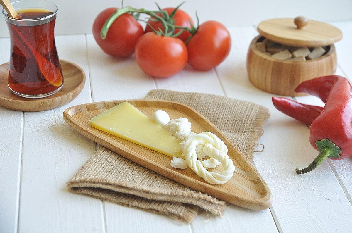 Tablă de prezentare a alimentelor din bambus Viego, Nuc, 11x1x25 cm