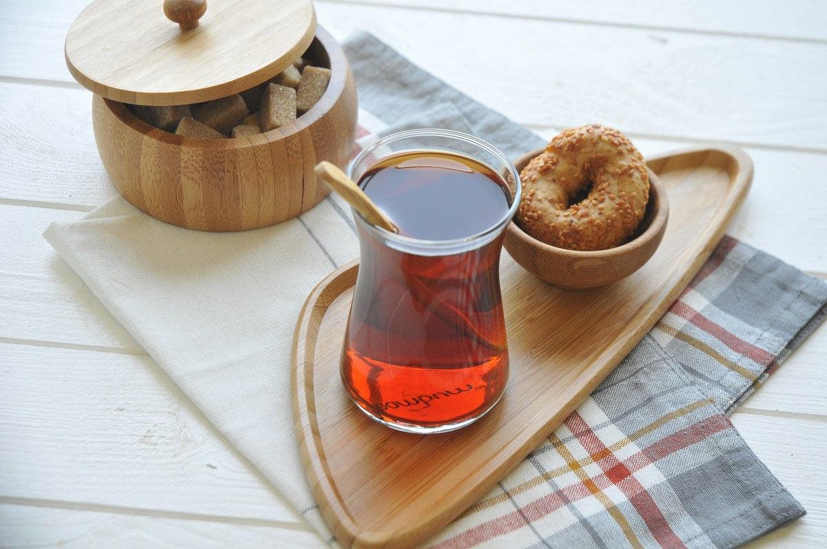 Tablă de prezentare a alimentelor din bambus Viego, Nuc, 11x1x25 cm