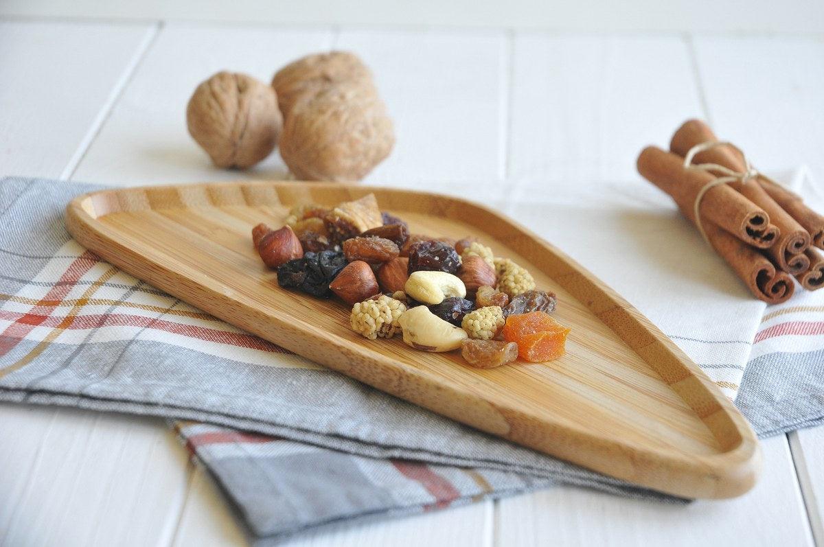 Tablă de prezentare a alimentelor din bambus Viego, Nuc, 11x1x25 cm