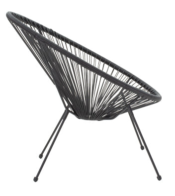 Fotoliu Acapulco metal negru- pe negru, 71x76x85 cm, detaliu produs