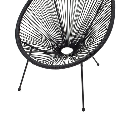 Fotoliu Acapulco metal negru- pe negru, 71x76x85 cm, foto produs