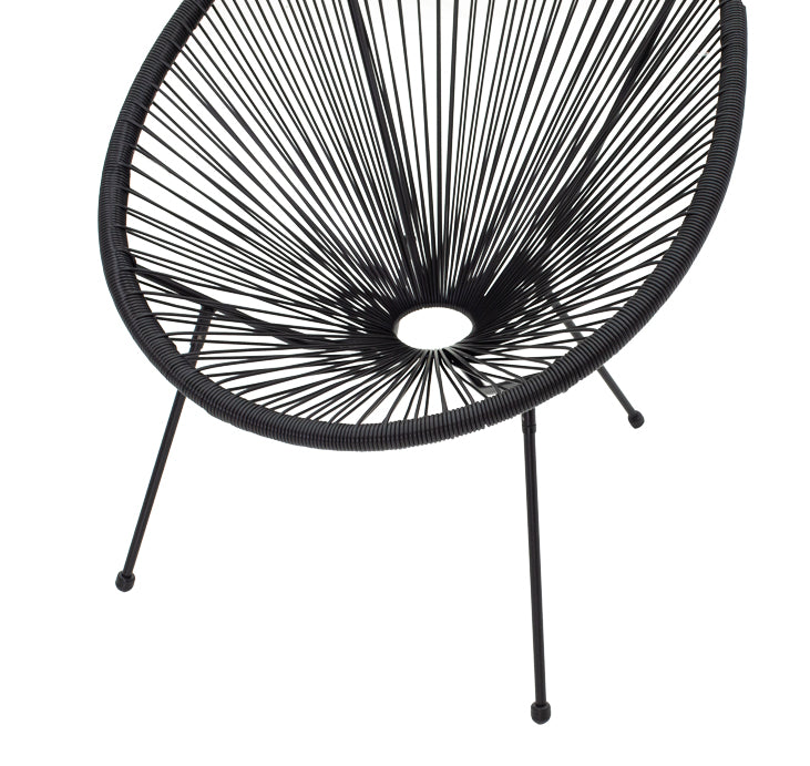 Fotoliu Acapulco metal negru- pe negru, 71x76x85 cm, foto produs