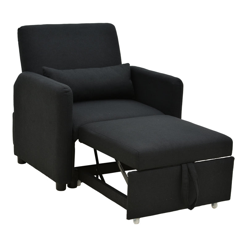 fotoliu-bed Flexa stofă, negru, 85x92x84 cm - Negru