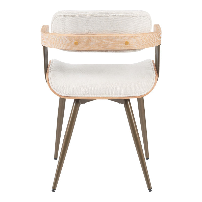 Fotoliu Cameo cu design metalic, stil bronz-alb-spalat-bej, 53x49x75 cm