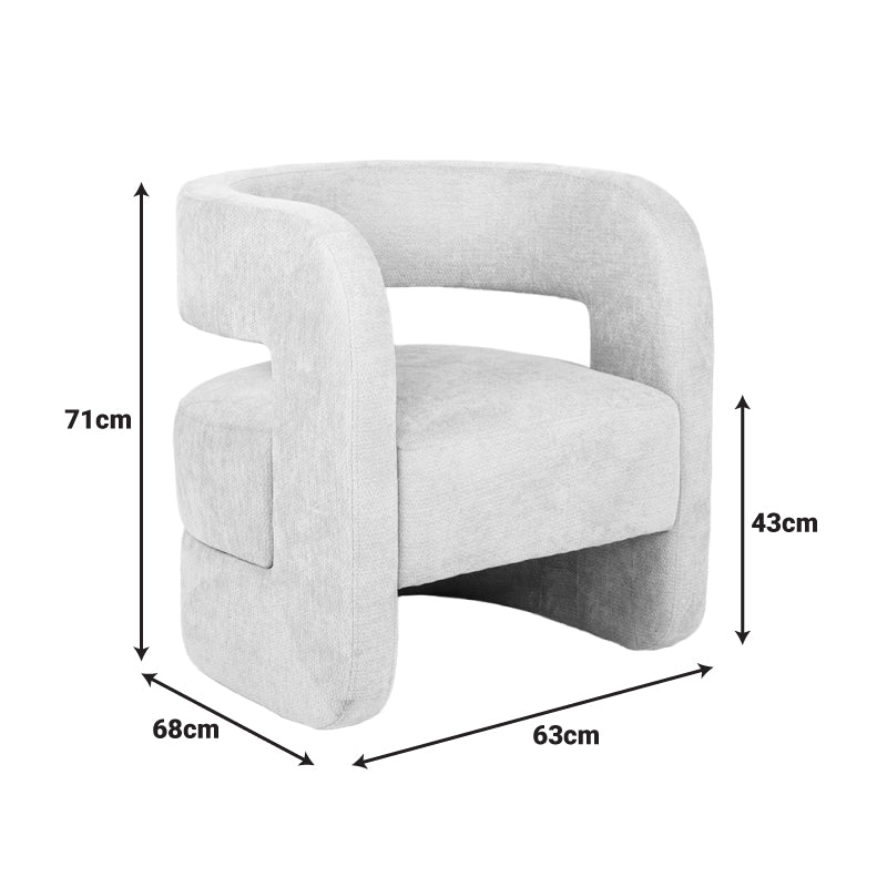 Fotoliu Coconda, Stofa, Bej, 63x68x71 cm