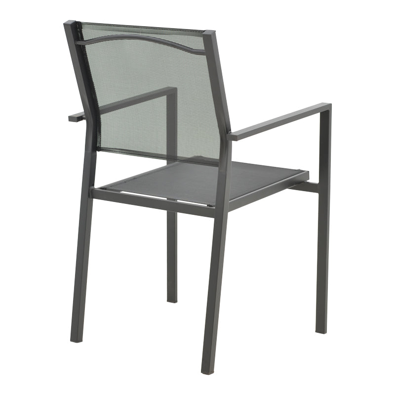 Fotoliu exterior Confidence, metal si textilene, 54x54x86 cm - Negru
