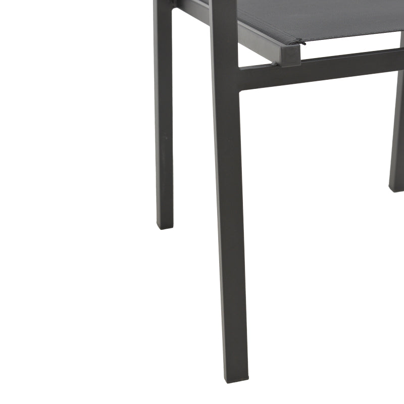 Fotoliu exterior Confidence, metal si textilene, 54x54x86 cm - Negru