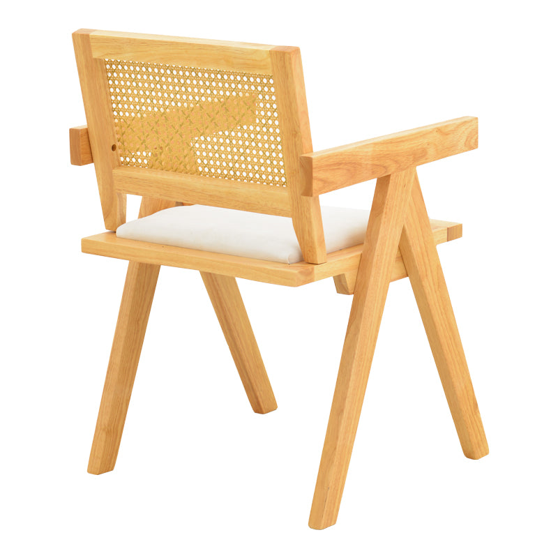 Fotoliu cu design elegant Winslow, Lemn de Rubberwood, Alb, 51x54x80 cm
