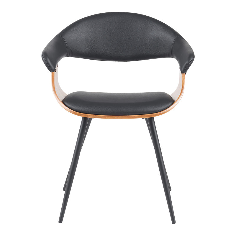 Fotoliu cu functie pivotanta Austen și lemn, Negru, 58x55x77 cm