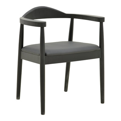 scaun Fotoliu cu perna Joube, Lemn de Cauchuc Negru, 59x48x73 cm