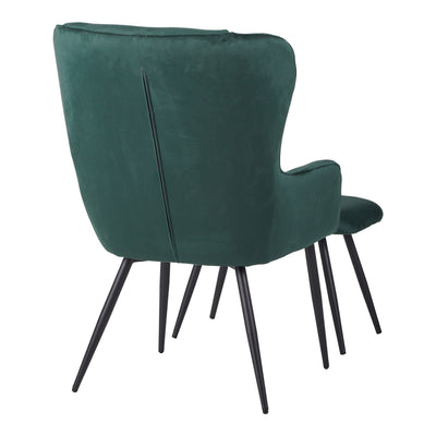 Fotoliu cu taburet Rueda, Verde inchis, 71x66x99 cm, detaliu produs