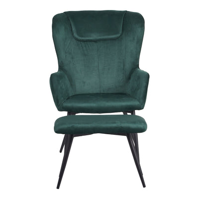 Fotoliu cu taburet Rueda, Verde inchis, 71x66x99 cm, foto produs