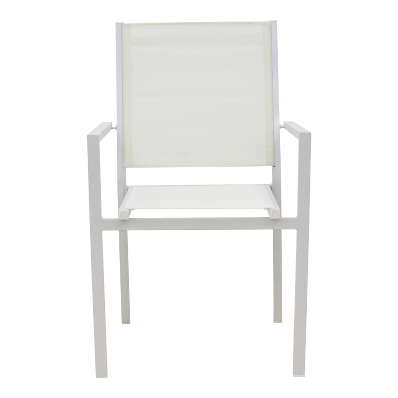 Fotoliu de gradina din aluminiu textilena Zacreta, alb, 56x61x87 cm, perspectiva suplimentara