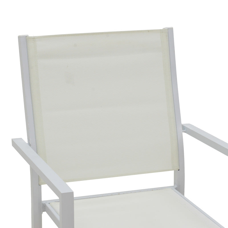 Fotoliu de gradina din aluminiu textilena Zacreta, alb, 56x61x87 cm, foto produs