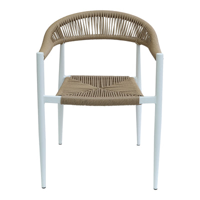 Fotoliu de gradina Fagen alb aluminiu Natural textilena, 56x60x78 cm, detaliu produs