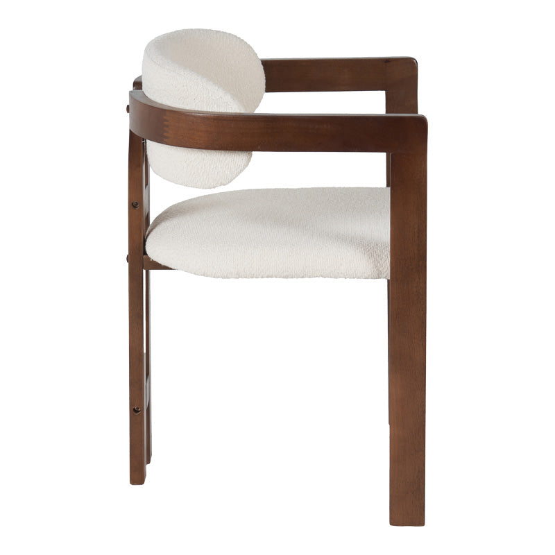 Fotoliu din lemn masiv, Winsor, Cauciucat, Bej cu picioare, nuc, 58x51x76 cm, detaliu produs