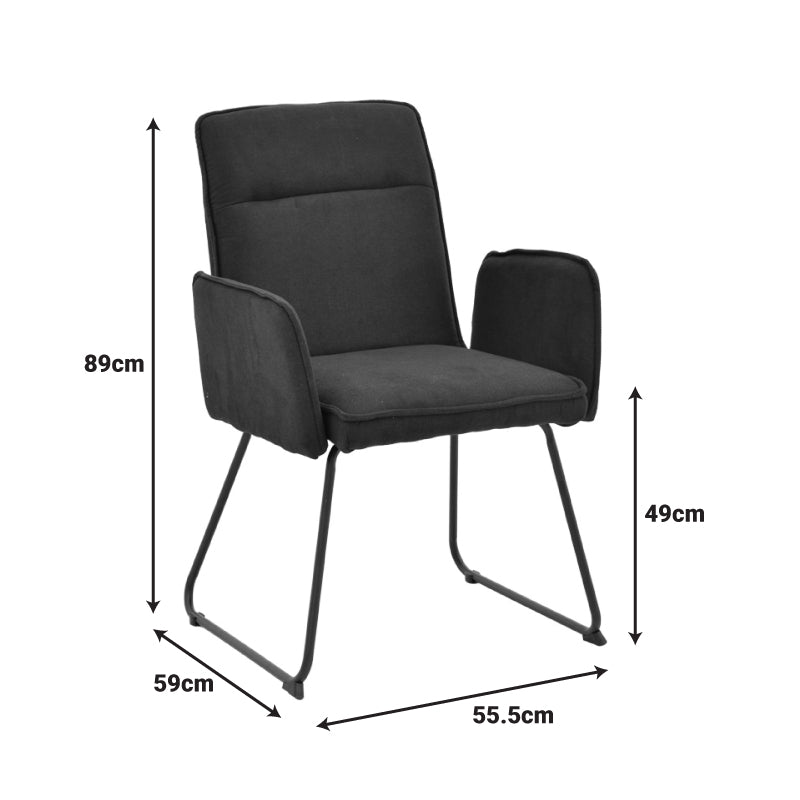 Fotoliu Essential tesatura, neagra, 56x59x89 cm
