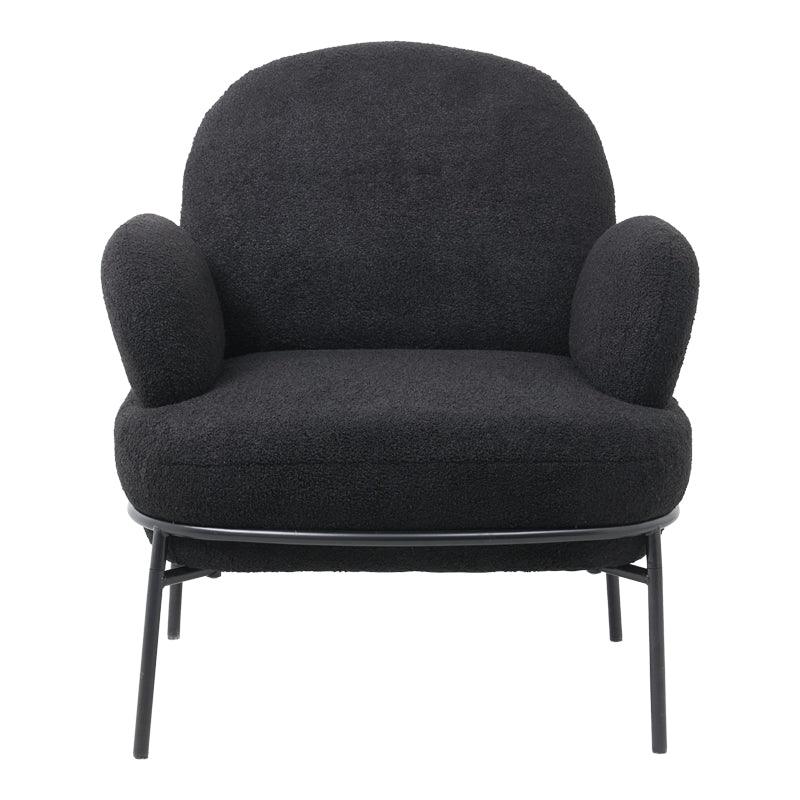Fotoliu Jaycob boucle, 74x71x83 cm - Negru