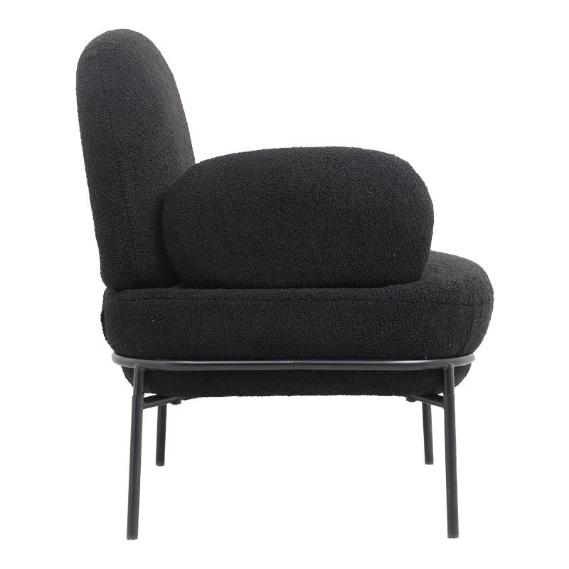 Fotoliu Jaycob boucle, 74x71x83 cm - Negru