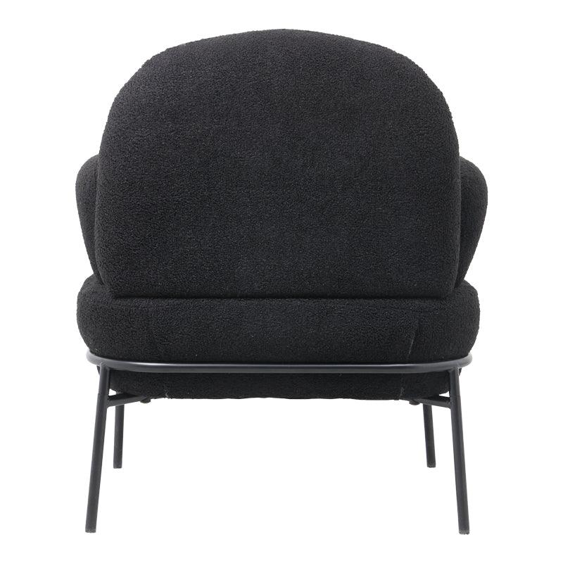 Fotoliu Jaycob boucle, 74x71x83 cm - Negru