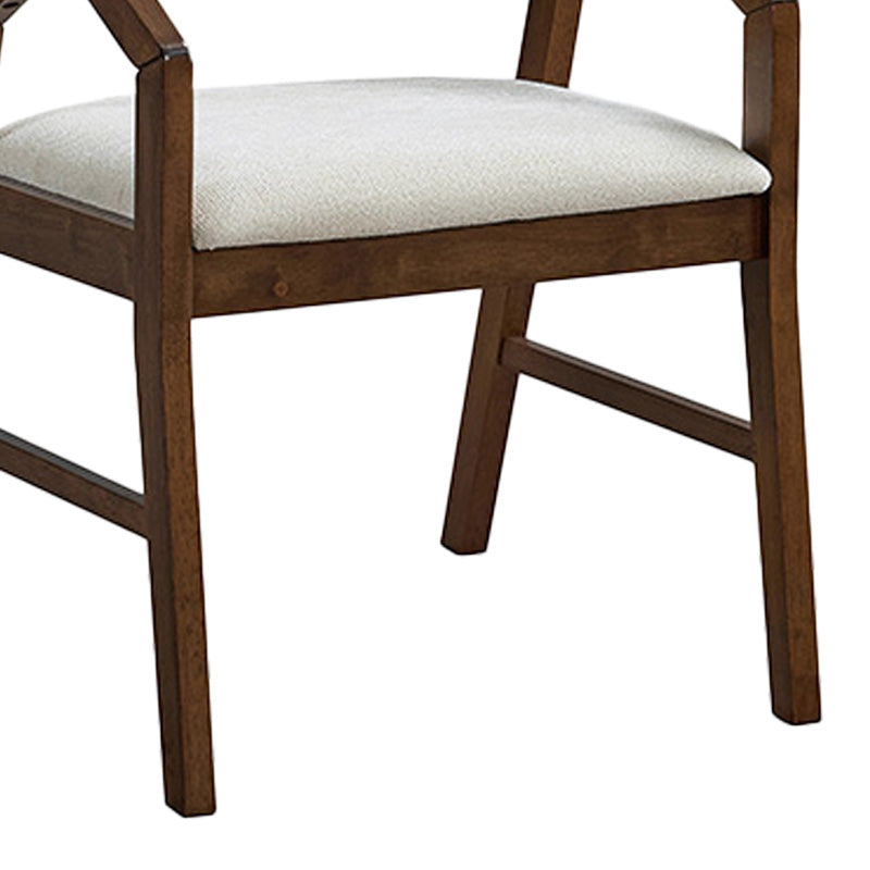 Scaun Livia, Lemn de Arbore de Cauciuc, Nuc - Bej, 47x54x78 cm
