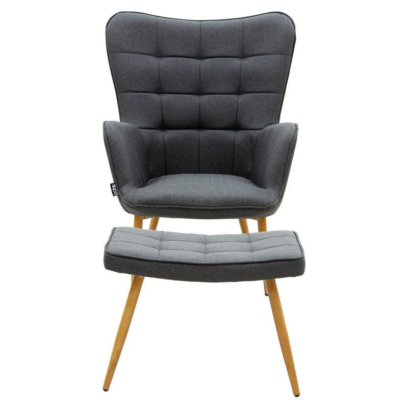 Fotoliu Maddison, Gri - Roz, 68x72x988 cm - Gri inchis