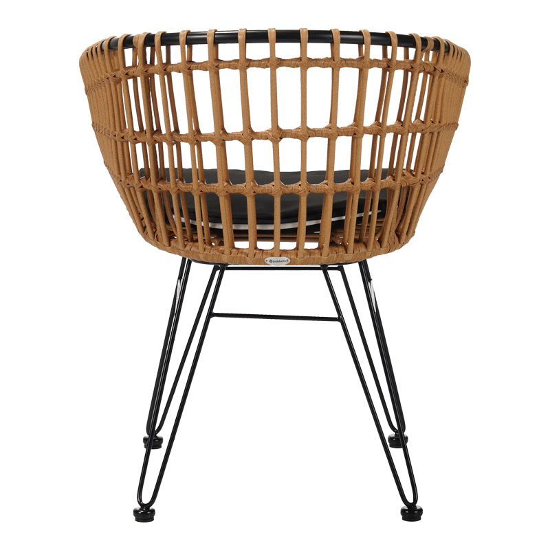 Fotoliu modern Naoki cu structură metalică, lemn, compacte, 61x57x80 cm