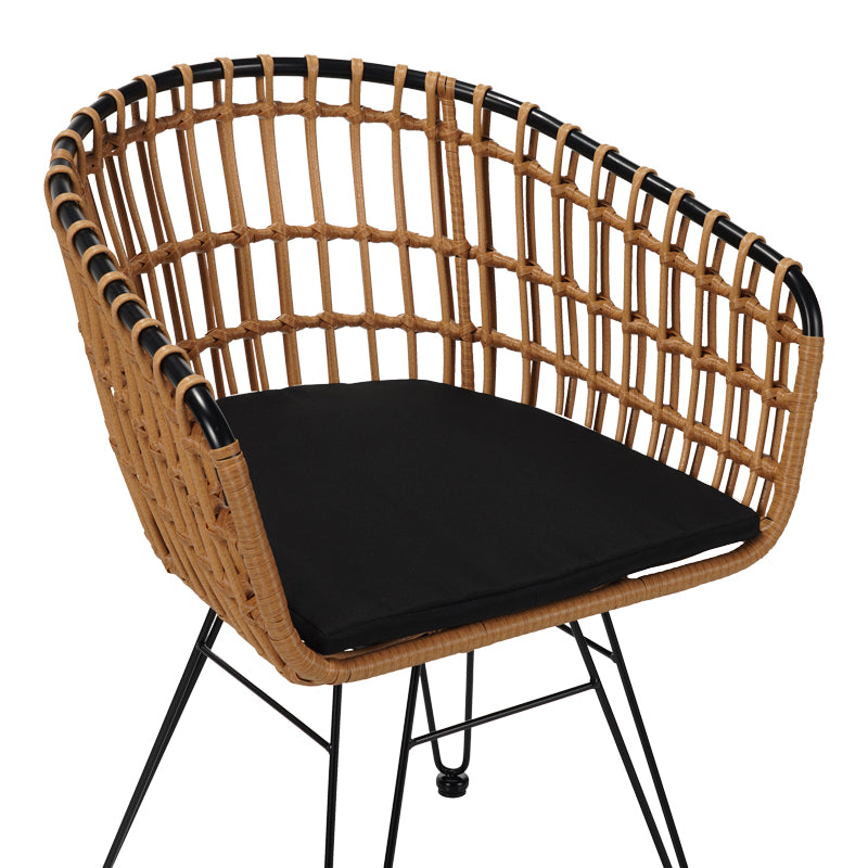 Fotoliu modern Naoki cu structură metalică, lemn, compacte, 61x57x80 cm
