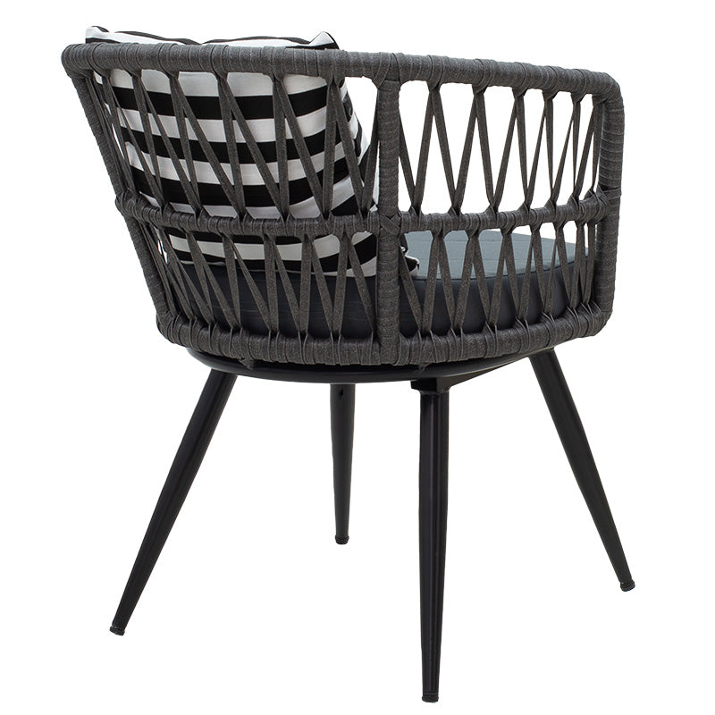 Fotoliu Naoki metal negru-pe Gri-perna, negru/alb, 65x62x77 cm