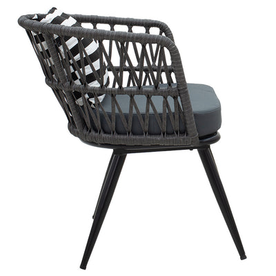 Fotoliu Naoki metal negru-pe Gri-perna, negru/alb, 65x62x77 cm, detaliu produs